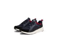 Sneaker TOMMY HILFIGER "MODERN COMFORT RUN OUTDOOR", Herren, Gr. 41, blau (dunkelblau), Leder, Synthetik, Schuhe Sneaker, Freizeitschuh, Schnürschuh im coolen Materialmix (86626515-41) dunkelblau
