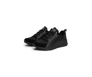 Sneaker TOMMY HILFIGER "MODERN COMFORT RUN OUTDOOR", Herren, Gr. 45, schwarz, Leder, Synthetik, Schuhe Sneaker, Freizeitschuh, Schnürschuh im coolen Materialmix (51529814-45) schwarz
