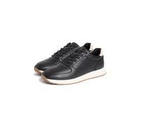 Sneaker TOMMY HILFIGER "NEWPORT LTH", Herren, Gr. 41, schwarz, Nappaleder, Schuhe Sneaker, Sneaker, Freizeitschuh, Halbschuh mit seitlicher Logoprägung (69269601-41) schwarz