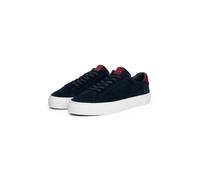 Sneaker TOMMY HILFIGER "PREMIUM DRESS CUPSOLE SUEDE", Herren, Gr. 42, blau (dunkelblau), Veloursleder, Schuhe Sneaker, Freizeitschuh, Halbschuh, Schnürer mit seitlicher Logoprägung (41491913-42) dunke
