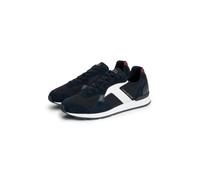 Sneaker TOMMY HILFIGER "T HILFIGER CORE MIX RUNNER", Herren, Gr. 45, blau, weiß, Leder, Lederimitat, Textil, Veloursleder, Schuhe Sneaker, Schnürschuh, Halbschuh, Freizeitschuh mit Kontrastbesätzen (3
