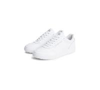 Sneaker TOMMY HILFIGER "TH BASKET CORE LEATHER", Herren, Gr. 45, weiß, Leder, Lederimitat, Schuhe Sneaker, Halbschuh, Schnürer mit Perforation am gepolsterten Schaftrand (31379341-45) weiß