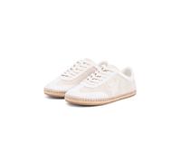 Sneaker TOMMY HILFIGER "TH HERITAGE ROPE SNEAKER", Damen, Gr. 39, beige, Leder, Textil, Leinenoptik, bestickt, Schuhe Sneaker, Halbschuh, Freizeitschuh, Schnürer mit geschwungenem TH-Logo (53000424-39