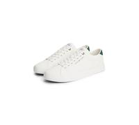 Sneaker TOMMY HILFIGER "TH HI VULC CORE LOW SUMMER MESH", Herren, Gr. 46, ecru, grün, Textil, Schuhe Sneaker, Freizeitschuh, Halbschuh, Schnürschuh mit Kontrastbesätzen (62313123-46) ecru, grün