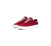 Sneaker TOMMY HILFIGER "TH HI VULC LOW OXFORD TWILL", Herren, Gr. 40, rot, Textil, Schuhe, Freizeitschuh, Halbschuh, Schnürschuh mit Label an der Ferse (67929301-40) rot
