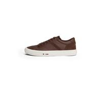 Sneaker TOMMY HILFIGER "TH HI VULC LTH STREET", Herren, Gr. 43, braun (dunkelbraun), Nappaleder, Veloursleder, Schuhe, Freizeitschuh, Halbschuh, Schnürer mit weich gepolstertem Schaftrand (29895566-43