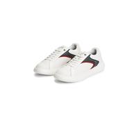 Sneaker TOMMY HILFIGER "TH MODERN LIGHTCUP LEATHER", Herren, Gr. 41, weiß (weiß, blau, rot), Lederimitat, Nappaleder, Schuhe Sneaker, Freizeitschuh, Halbschuh, Schnürschuh mit Kontrastbesätzen (138970