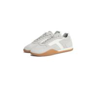 Sneaker TOMMY HILFIGER "TH VINTAGE LOW RUNNER SUEDE", Damen, Gr. 38, hellgrau, Lederimitat, Veloursleder, Schuhe Sneaker, Schnürschuh, Halbschuh, Freizeitschuh mit Kontrastbesätzen (61447902-38) hellg