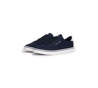 Sneaker TOMMY HILFIGER "VULC CORE LONG LACE", Herren, Gr. 41, dunkelblau, Baumwolle, unifarben mit Farbeinsatz, Schuhe Sneaker, Freizeitschuh, Halbschuh, Schnürschuh mit Kontrastbesatz an der Ferse (3