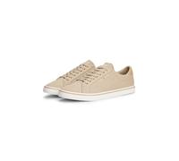 Sneaker TOMMY HILFIGER "VULC CORE LONG LACE", Herren, Gr. 45, beige, Baumwolle, unifarben mit Farbeinsatz, Schuhe Sneaker, Freizeitschuh, Halbschuh, Schnürschuh mit Kontrastbesatz an der Ferse (563717
