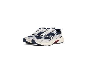 Sneaker TOMMY JEANS "ARCHIVE '25", Herren, Gr. 41, weiß (blau, grau, weiß), Lederimitat, Textil, Schuhe Sneaker, Freizeitschuh, Halbschuh, Schnürschuh mit reflektierenden Details (22351812-41) blau, g