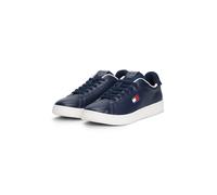 Sneaker TOMMY JEANS "ARCHIVE '98", Herren, Gr. 43, blau (dunkelblau), Nappaleder, Textil, unifarben, Schuhe Sneaker, Freizeitschuh, Streetwear, Halbschuh, Schnürer mit Logoflagge (26340740-43) dunkelb