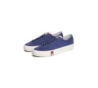 Sneaker TOMMY JEANS "ARCHIVE VULC Y2K CANVAS MIX", Herren, Gr. 42, blau, Leder, Textil, Schuhe Sneaker, Freizeitschuh, Halbschuh, Schnürschuh mit Logoflagge in der Sohle (52611719-42) blau
