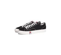 Sneaker TOMMY JEANS "ARCHIVE VULC Y2K", Herren, Gr. 41, schwarz, Baumwolle, unifarben, Schuhe Sneaker, Freizeitschuh, Halbschuh, Schnürschuh mit Logoflagge im Plateau (68840743-41) schwarz