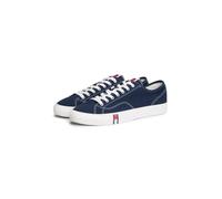 Sneaker TOMMY JEANS "ARCHIVE VULC Y2K", Herren, Gr. 43, dunkelblau, Baumwolle, unifarben, Schuhe Sneaker, Freizeitschuh, Halbschuh, Schnürschuh mit Logoflagge im Plateau (29786603-43) dunkelblau