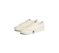 Sneaker TOMMY JEANS "ARCHIVE Y2K", Damen, Gr. 37, beige, Baumwolle, Veloursleder, Schuhe Sneaker, Schnürschuh, Halbschuh, Freizeitschuh mit Kontrastbesatz (14777347-37) beige