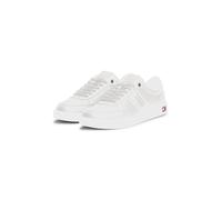 Sneaker TOMMY JEANS "LIGHTWEIGHT FLAG LEATHER COURT", Herren, Gr. 46, ecru, Leder, Lederimitat, Schuhe Sneaker, Freizeitschuh, Halbschuh, Schnürer mit Logoflagge im Plateau (61778823-46) ecru