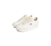 Sneaker TOMMY JEANS "RETRO RUNNER ARCHIVE LTR", Damen, Gr. 42, ivory, Leder, Lederimitat, unifarben, Basic, Schuhe Sneaker, Freizeitschuh, Halbschuh, Schnürschuh im Retro-Look (99612431-42) ivory