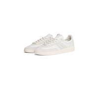 Sneaker TOMMY JEANS "THE GREENWICH EDGE LEATHER", Herren, Gr. 43, weiß (weiß, hellgrau), Leder, Textil, Schuhe Sneaker, Freizeitschuh, Halbschuh, Schnürschuh mit Ziernähten geschmückt (71028443-43) we