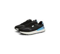 Sneaker TOMMY JEANS "TJM TECHNICAL RUNNER ESS", Herren, Gr. 44, schwarz, Lederimitat, Textil, Veloursleder, Mesh, unifarben mit Farbeinsatz, Basic, Schuhe Sneaker, Freizeitschuh, Schnürschuh mit Farbd