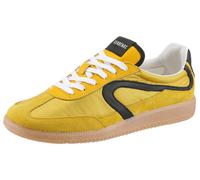 Sneaker VERBENAS "SIMON", Herren, Gr. 43, gelb, schwarz, Leder, Textil, unifarben mit Farbeinsätzen, Schuhe Sneaker, Retrosneaker, Schnürschuh, Freizeitsneaker mit honigfarbener Laufsohle (95798603-43