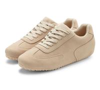 Sneaker VIVANCE "Schnürhalbschuh, Freizeitschuh", Damen, Gr. 38, Textil, beige, Obermaterial: 100% Rindsleder. Decksohle: 100% Textilmaterial. Futter: 100% Textilmaterial. Laufsohle: 100% Synthetik, V