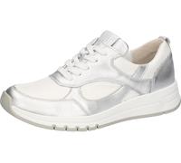Sneaker WALDLÄUFER, Damen, Gr. 5 (38), weiß, silberfarben, Nappaleder, Nubukleder, Textil, metallic, Schuhe Sneaker, Halbschuh, Schnürschuh, Freizeitsneaker mit weichem Schaftrand (41362741-5) weiß, s