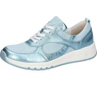 Sneaker WALDLÄUFER, Damen, Gr. 5,5 (38,5), hellblau, Textil, Veloursleder, metallic, Schuhe Sneaker, Halbschuh, Schnürschuh, Freizeitsneaker mit weichem Schaftrand (68746533-5,5) hellblau