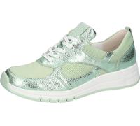Sneaker WALDLÄUFER, Damen, Gr. 6 (39), hellgrün, Nubukleder, Textil, Veloursleder, metallic, Schuhe Sneaker, Halbschuh, Schnürschuh, Freizeitsneaker mit weichem Schaftrand (27839155-6) hellgrün