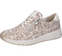 Sneaker WALDLÄUFER, Damen, Gr. 7,5 (41), hellbeige, weiß, animal, Nappaleder, Nubukleder, Reptilienprägung, Schuhe Sneaker, Schnürschuh, Halbschuh, Freizeitsneaker mit Reißverschluss (17774607-7,5) he