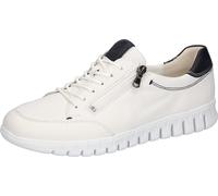 Sneaker WALDLÄUFER "H-BALDO", Herren, Gr. 10 (44,5), bunt (weiß, dunkelblau), Nappaleder, Schuhe Sneaker, Halbschuh, Freizeitschuh, Schnürschuh in Bequemweite H (= sehr weit) (61335348-10)