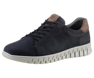 Sneaker WALDLÄUFER "H-Baldo", Herren, Gr. 7,5 (41), bunt (dunkelblau, taupe), Nubukleder, kontrastfarbene Details, Schuhe Sneaker, Schnürschuh, Freizeitschuh mit proaktiv-Lederinnensohle, H-Weite (833