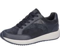 Sneaker WALDLÄUFER "H-Belly", Damen, Gr. 7,5 (41), blau, Nappaleder, Textil, Veloursleder, Schuhe Sneaker, Schnürschuh, Komfortschuh, Glitzersteine, in Bequemweite H (58107623-7,5) blau
