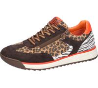 Sneaker WALDLÄUFER "H-Carmen", Damen, Gr. 6,5 (40), braun (braun, orange, animal), Nappaleder, Veloursleder, Schuhe Sneaker, Schnürschuh, Bequemschuh, Reißverschluss, in Komfortweite H (34885364-6,5)