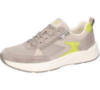 Sneaker WALDLÄUFER "H-JACK", Herren, Gr. 8 (42), grau, limette, Textil, Veloursleder, unifarben mit Farbeinsatz, Schuhe Sneaker, Bequemschuh, Komfortschuh mit seitlichem Reißverschluss, H-Weite (16129