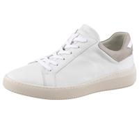 Sneaker WALDLÄUFER "H-JOHANN", Herren, Gr. 6,5 (40), grau (weiß, hellgrau), Nappaleder, Nubukleder, unifarben mit Farbeinsatz, Schuhe Sneaker, Schnürschuh, Halbschuh, mit Luftkammern-Laufsohle, H-Weit