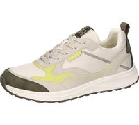 Sneaker WALDLÄUFER "H_LEO", Herren, Gr. 10,5 (45), creme, khaki, limette, Synthetik, Textil, Schuhe Sneaker, Bequemschuh, Schnürschuh in Komfortweite H (= sehr weit) (82675410-10,5) creme, khaki, lime