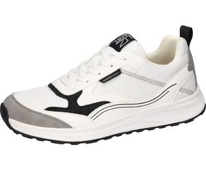 Sneaker WALDLÄUFER "H_LEO", Herren, Gr. 10,5 (45), weiß, grau, schwarz, Synthetik, Textil, Schuhe Sneaker, Bequemschuh, Schnürschuh in Komfortweite H (= sehr weit) (63776934-10,5) weiß, grau, schwarz
