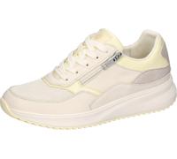 Sneaker WALDLÄUFER "H-MARA", Damen, Gr. 5,5 (38,5), sanftes weiß, hellgelb, Leder, Lederimitat, Textil, Schuhe Sneaker, Halbschuh, Freizeitsneaker, Schnürer mit Reißverschluss, H-Weite (60106504-5,5) 