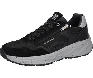 Sneaker WALDLÄUFER "H-PABLO", Herren, Gr. 10 (44,5), schwarz, hellgrau, Nappaleder, Textil, Veloursleder, Schuhe Sneaker, Schnürschuh, Halbschuh in Komfortweite H (= sehr weit) (91741314-10) schwarz,