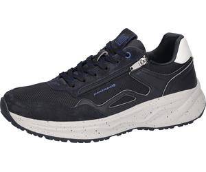 Sneaker WALDLÄUFER "H-PABLO", Herren, Gr. 11 (46), nachtblau, weiß, Nappaleder, Textil, Veloursleder, Schuhe Sneaker, Schnürschuh, Halbschuh in Komfortweite H (= sehr weit) (82526628-11) nachtblau, we