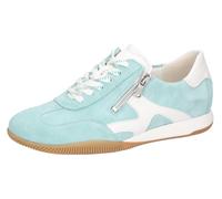 Sneaker WALDLÄUFER "H-PAMELA", Damen, Gr. 5 (38), grün (mint, weiß), Nappaleder, Veloursleder, kontrastfarbene Details, Schuhe Sneaker, Halbschuh, Freizeitschuh, Schnürschuh, Komfortweite H (= sehr we