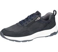Sneaker WALDLÄUFER "H-TOM", Herren, Gr. 10 (44,5), nachtblau, Nubukleder, Veloursleder, unifarben, Schuhe Sneaker, Schnürer, Halbschuh, Bequemschuh in Komfortweite H (= sehr weit) (28009248-10) nachtb