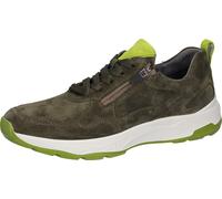 Sneaker WALDLÄUFER "H-TOM", Herren, Gr. 8,5 (42,5), grün (khaki, hellgrün), Veloursleder, unifarben mit Farbeinsatz, Schuhe Sneaker, Schnürschuh, Komfortschuh in bequemer Schuhweite H (= sehr weit) (9