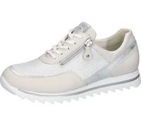 Sneaker WALDLÄUFER "HAIBA", Herren, Gr. 6,5, weiß, silberfarben, Nappaleder, Nubukleder, unifarben mit Farbeinsatz, Schuhe Sneaker, Schnürschuh, Halbschuh in Komfortweite H (= sehr weit) (22989210-6,5