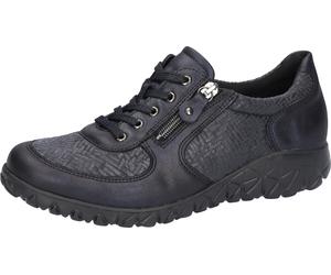 Sneaker WALDLÄUFER "HAVY-Soft", Damen, Gr. 9 (43), blau (dunkelblau), Nubukleder, Textil, Schuhe Sneaker, Freizeitschuh, Halbschuh, Schnürschuh in Komfortweite H (=sehr weit) (56319335-9) dunkelblau
