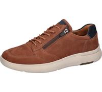 Sneaker WALDLÄUFER "HEIKO", Herren, Gr. 10 (44,5), cognac, marine, Nubukleder, unifarben mit Farbeinsatz, Schuhe Sneaker, Komfortschuh, Halbschuh in Bequemweite H (= sehr weit) (15183746-10) cognac, m