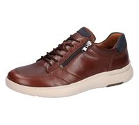 Sneaker WALDLÄUFER "Heiko", Herren, Gr. 11,5 (46,5), braun (cognac, blau), Nappaleder, Nubukleder, kontrastfarbene Details, Schuhe Sneaker, in Schuhweite H (= sehr weit), Freizeitschuh, Halbschuh, Sch