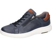 Sneaker WALDLÄUFER "HEIKO", Herren, Gr. 7,5 (41), dunkelblau, cognac, Nappaleder, Nubukleder, unifarben mit Farbeinsatz, Schuhe Sneaker, Freizeitschuh, Halbschuh, Bequemschuh in Komfortweite H (= sehr