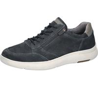 Sneaker WALDLÄUFER "HEIKO", Herren, Gr. 8,5 (42,5), blau (nachtblau, grau), Nubukleder, unifarben mit Farbeinsatz, Schuhe Sneaker, Komfortschuh, Halbschuh in Bequemweite H (= sehr weit) (15932757-8,5)